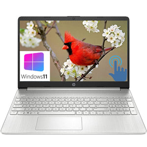[Windows 11 Home] HP 15 15.6" FHD Touchscreen Laptop, Intel Quad-Core i7-1165G7 up to 4.7GHz, 12GB DDR4 RAM, 256GB PCIe SSD, 802.11AC WiFi, Bluetooth 4.2, Webcam, Natural Silver