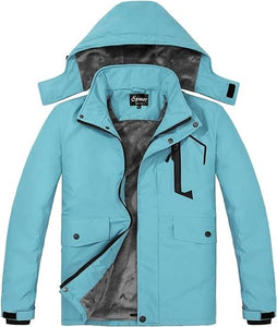 Spmor Women's Waterproof Ski Jacket Mountain Rain Winter Coat Windproof Skin Hooded Jacket