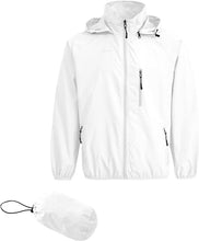 Load image into Gallery viewer, Spmor Men&#39;s Lightweight Waterproof Jacket Packable Windbreaker Running Coat