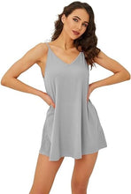 Load image into Gallery viewer, Spmor Women&#39;s Sleeveless Loose Short Dresses Plain Casual Tops