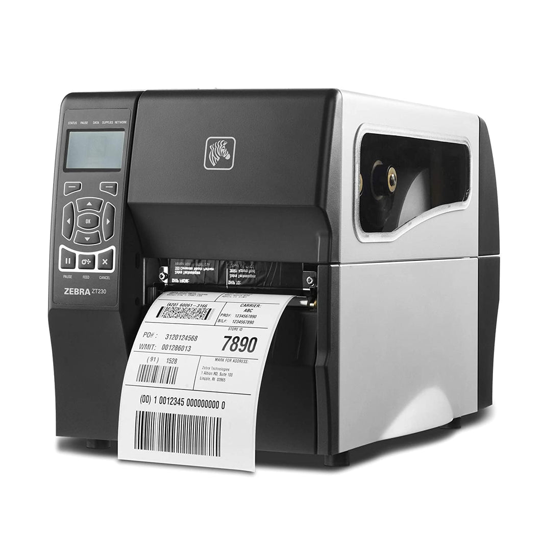 Zebra ZT230 Direct Thermal Only Industrial Label Printer, White - Ethernet, Serial and USB Connectivity - 4