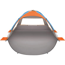 Load image into Gallery viewer, Oileus Outdoors Beach Tent 2-3 Person Portable Sun Shade Shelter UV Protection, Extended Floor Ventilating Mesh Roll Up Windows Carrying Bag Stakes 6 Sand Pockets Fishing Hiking Camping, Orange