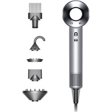 Load image into Gallery viewer, Dyson Supersonic Hair Dryer Fast Drying, White/Silver - Flyaway Attachment, Styling Concentrator, Diffuser, Gentle Air Attachment + Wide-Tooth