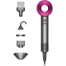 Load image into Gallery viewer, Dyson Supersonic Hair Dryer, Iron/Fuchsia - Flyaway Attachment, Styling Concentrator, Diffuser, Gentle Air Attachment + Wide-Tooth