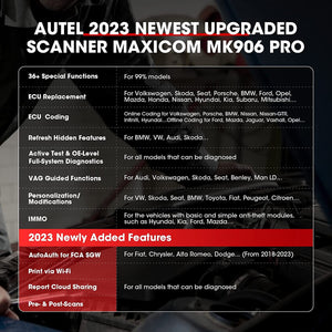 Autel MaxiCOM MK906 Pro Scanner: 2023 MK906Pro Based on MaxiSys MS906BT/MS906 Pro/MK906BT, Smith-Level ECU Coding, 36+ Service, All Systems Diagnosis, Active Test, Superior Hardware, AutoAuth Access