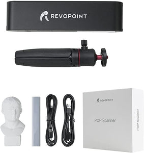 Revopoint POP A3 3D Scanner, Black - with Turntable 0.3mm Accuracy 8 Fps Scan Speed Desktop and Handheld Fixed/Auto Scan Mode for Face and Body Scanning Modes for Color 3D Printing