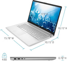 Load image into Gallery viewer, HP 2022 17 17.3&quot; FHD Laptop, Intel Quad-Core i7-1165G7 up to 4.7GHz, 64GB DDR4 RAM, 4TB PCIe SSD, WiFi 6, BT, Type-C, Backlit Keyboard, Fingerprint Reader, Windows 10 Pro