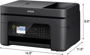 Epson Workforce WF-2850 All-in-One Wireless Color Inkjet Printer, Black - Print Scan Copy Fax - 10 ppm, 5760 x 1440 dpi, 8.5 x 14, Auto 2-Sided Printing, 30-Sheet ADF, Voice-Activated