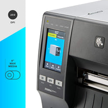 Load image into Gallery viewer, Zebra ZT411 Thermal Transfer Industrial Printer 203 dpi Print Width 4 in Serial USB Ethernet Bluetooth ZT41142-T010000Z