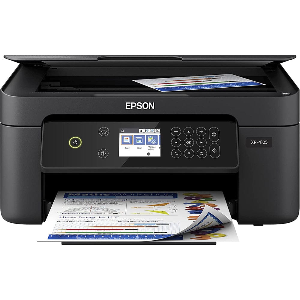 Epson Expression Home XP-4105 All-in-One Wireless Color Inkjet Printer, Black - Print Copy Scan - 2.4
