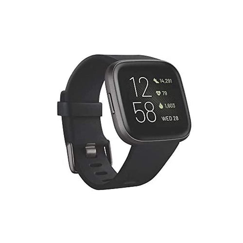 Fitbit Versa 2 Health and Fitness Smartwatch with Heart Rate, Music, Alexa Built-In, Sleep and Swim Tracking, Black/Carbon